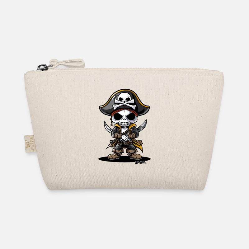 Funny Chibi Cartoon Skeleton Pirate Organic Pouch