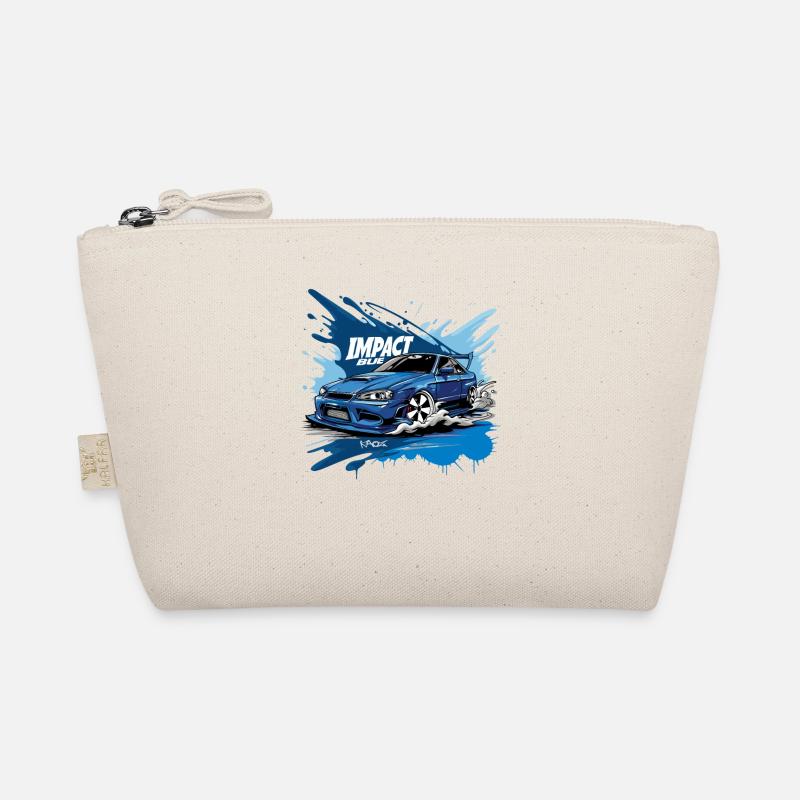 Japan D Initial Impact Blue JDM Street Racer Auto - Bio-Täschchen - Natur