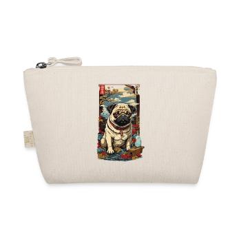 Pug Dog in Vintage Japan Sake Art - Organic Pouch - nature - Front