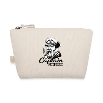 Captain Dad Beard Captain Boat Sailing Sailor - Organic Pouch - nature - Front