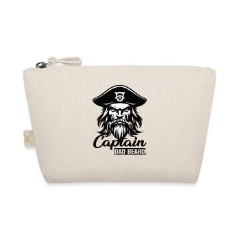 Captain Dad Beard Captain Boat Sailing Sailor - Organic Pouch - nature - Front