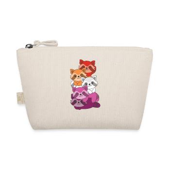 Lesbian Flag Pride LGBTQ Cute Raccoon - Organic Pouch - nature - Front