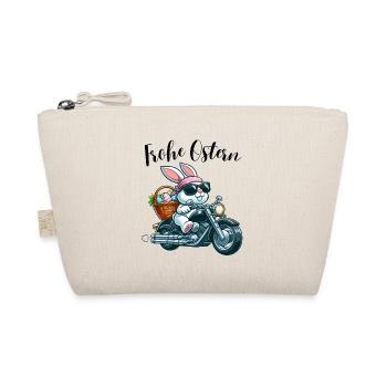 Happy Easter Bunny Easter Bunny Motorcycle Cool Funny - Organic Pouch - nature - Front