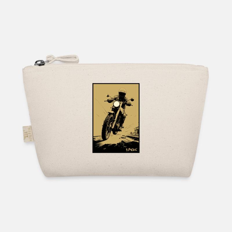 Oldschool Retro Biker Motorcycle Organic Pouch
