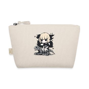 Anime Goth Ghosts Girl Sitting On Dino Skeleton - Organic Pouch - nature - Front
