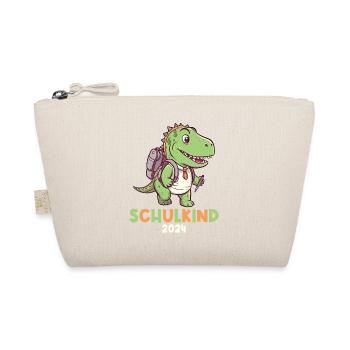 Einschulung Dinosaurier Dino TRex Schulkind 2024 - Bio-Täschchen - Natur - Vorne