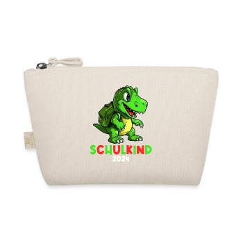Einschulung Dinosaurier Dino TRex Schulkind 2024 - Bio-Täschchen - Natur - Vorne
