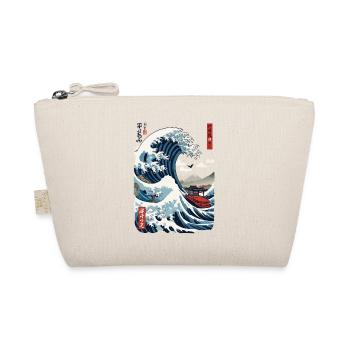 Japan Ukiyo-E Style Captain Sailboat Vintage - Organic Pouch - nature - Front