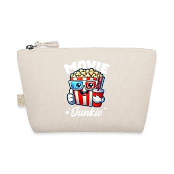 Movie Junkie Cinema Popcorn Cartoon Design - Organic Pouch - nature - Front