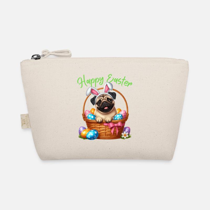 Carlin Chien Pâques Lapin De Pâques Joyeuses Pâques Mignon Trousse biologique