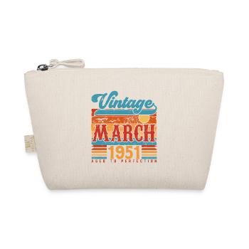 March 1951, Vintage March 1951 Anniversary Gift. - Organic Pouch - nature - Front
