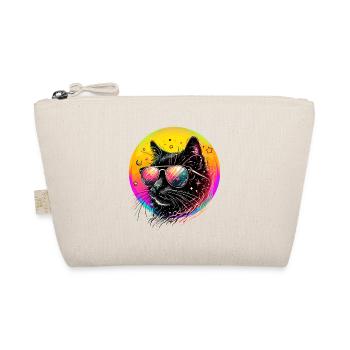 Cat Cats Mom Neon Sunglasses 80's Disco - Organic Pouch - nature - Front