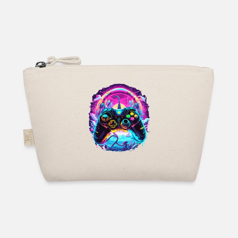 Synthwave Gamer Controller Fantasy Retro Gaming Organic Pouch