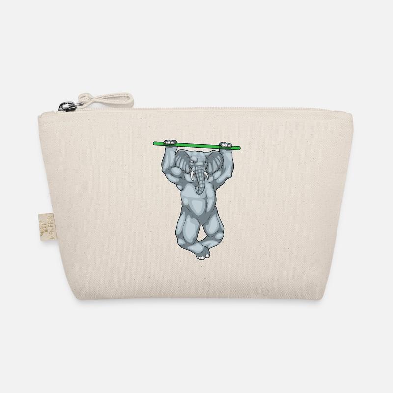 Elephant Bodybuilder Pull-Ups Bodybuilding Organic Pouch