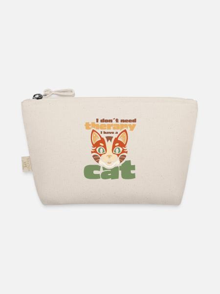 I don´t need therapy. I have a cat - Bio-Täschchen - Natur