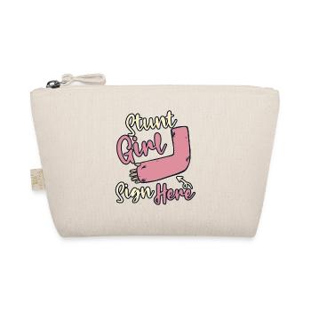 Stunt Girl Sign Here Broken Bone Broken Finger - Organic Pouch - nature - Front
