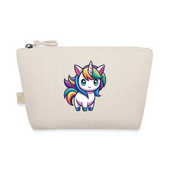 Cute Rainbow Unicorn – Kawaii Style - Organic Pouch - nature - Front