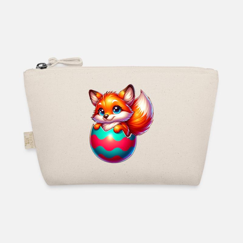 Hatching red fox from Easter egg Organic Pouch