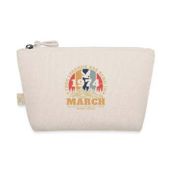 Vintage Birthday Gift Born in March 1974 - Organic Pouch - nature - Front