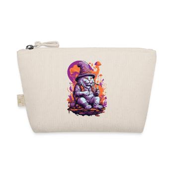 Psychedelic Art Forest Mushrooms Goa Trance Cat - Organic Pouch - nature - Front