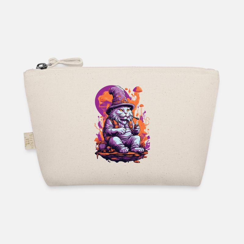 Art psychédélique forêt champignons Goa Trance chat Trousse biologique