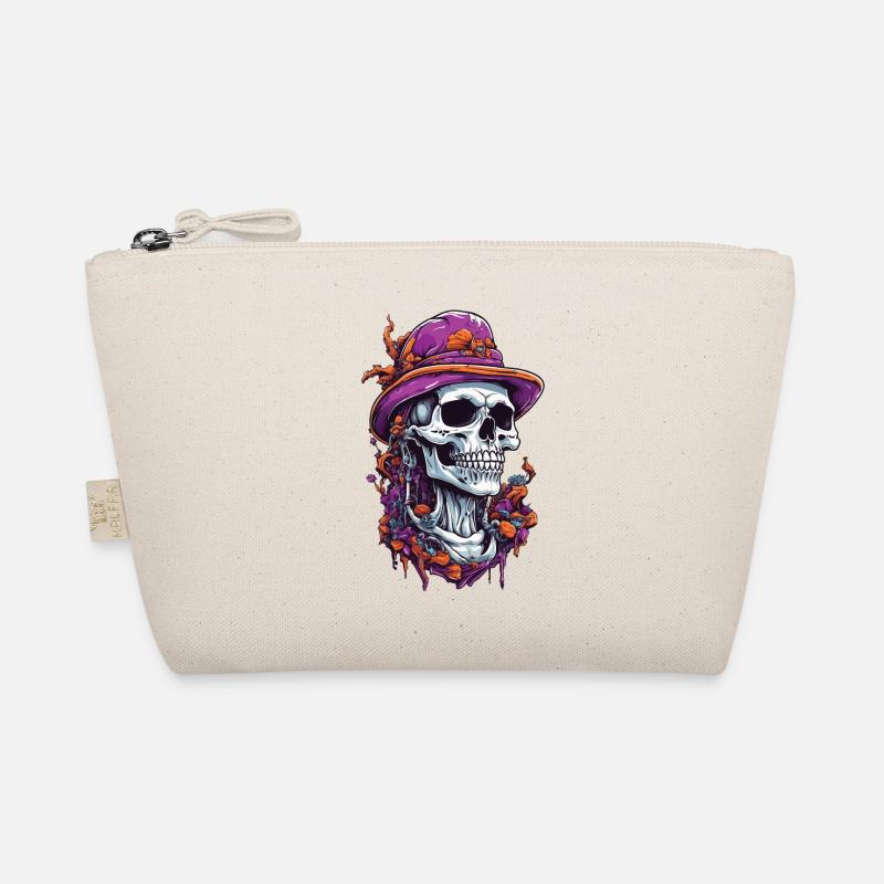Skull Psychedelic Art Goa Trance Mushrooms Organic Pouch