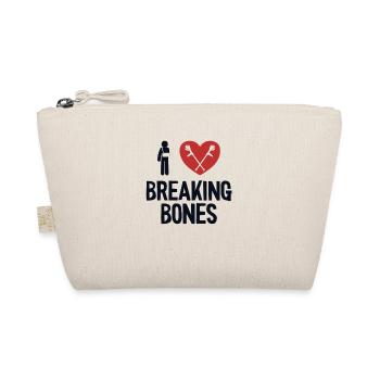 I love Breaking Bones Broken Arm Leg Surgeon Bone - Organic Pouch - nature - Front