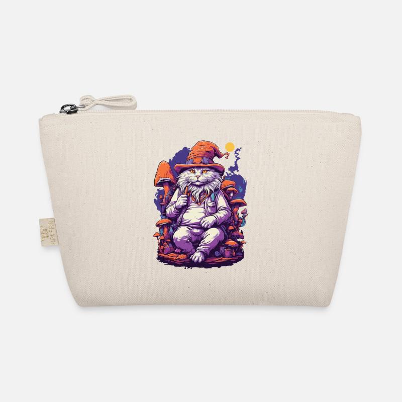 Cat Forest Mushrooms Psychedelic Goa Trance Art Organic Pouch