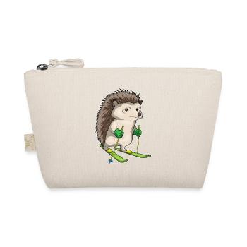 Hedgehog Skier Skiing Winter Sports - Organic Pouch - nature - Front