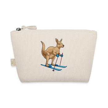 Kangaroo Skier Skiing Winter Sports - Organic Pouch - nature - Front
