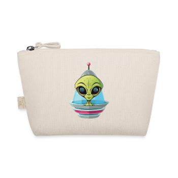Alien head looks out of spaceship - Organic Pouch - nature - Front