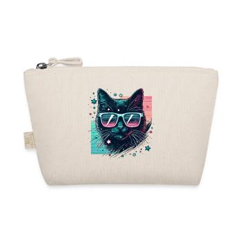 des années 80 chat néon lunettes de soleil Cool chat maman - Trousse biologique - nature - Devant