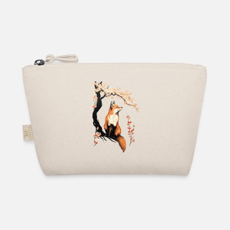 Fox & Sakura: Wildlife and Spring Landscape Organic Pouch