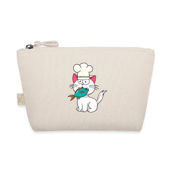 Cat, Fish, Cook, Cooking, Home Cook, Cats, Fish - Organic Pouch - nature - Front