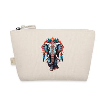 Elephant Spiritual Mandala Dream Catcher Design - Organic Pouch - nature - Front