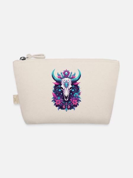 Skull Spirituelles Mandala Tier Traumfänger - Bio-Täschchen - Natur - Vorne
