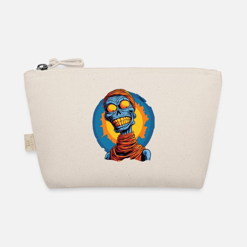 Blue and Funny, Skeleton Skull Mummy Organic Pouch
