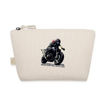 Motorcycling first, coffee later - Organic Pouch - nature - Front