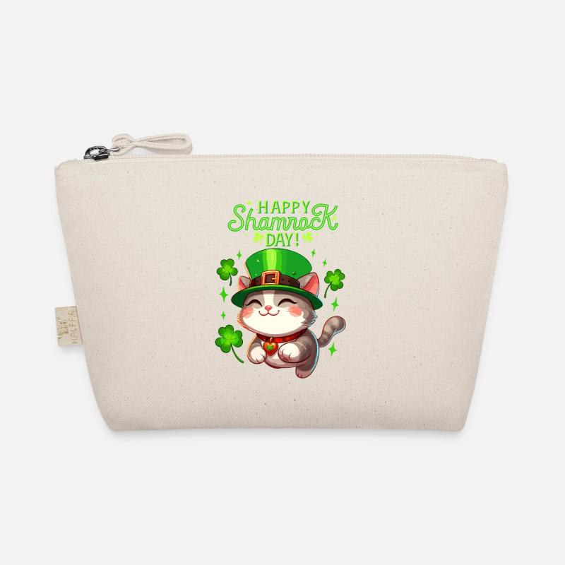 Katze St. Patrick's Day Kleeblatt Glück Kitten Fun Bio-Täschchen