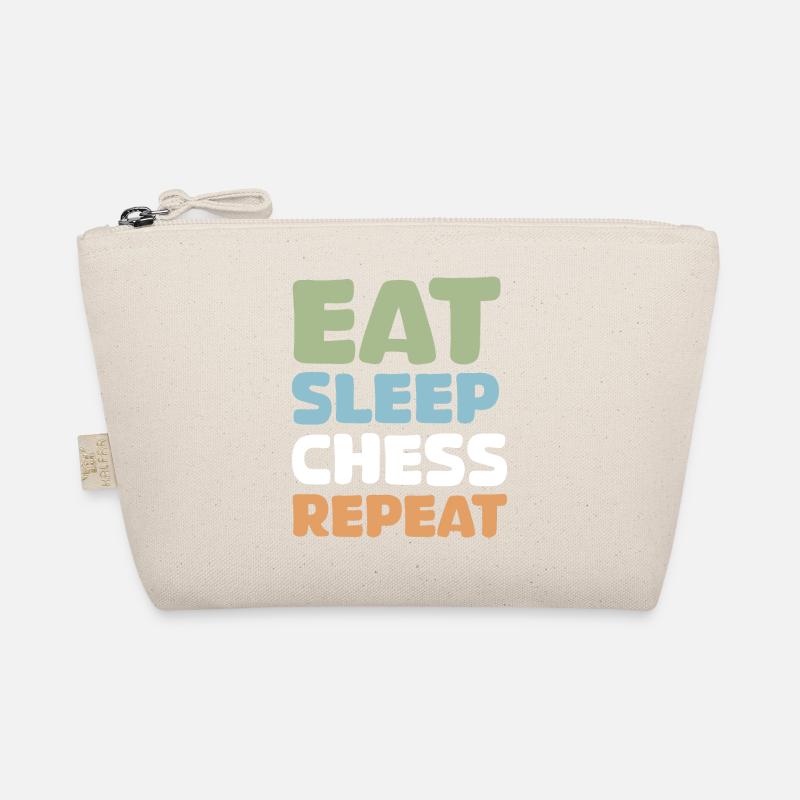 retro chess funny sayings eat sleep repeat Organic Pouch