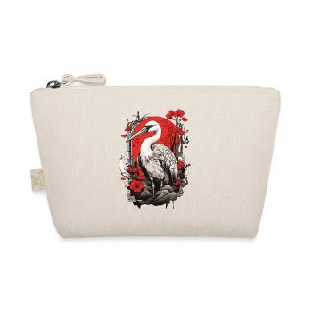 Crane Asian Aesthetic Vintage Streetwear - Organic Pouch - nature - Front