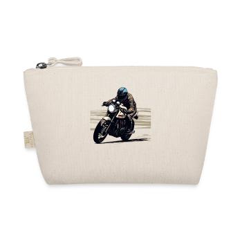 Motorrad Fahrer im Café-Renner Stil und Motorräder - Bio-Täschchen - Natur - Vorne