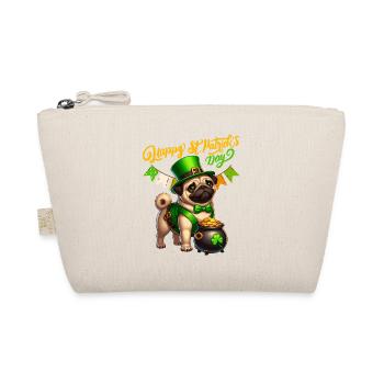 Pug St Patrick Dog Cute Ireland Shamrock Fun - Organic Pouch - nature - Front