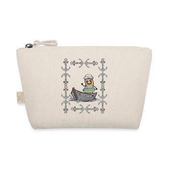 Erdnuss Retro Vintage Anker maritim Matrose Ahoi - Bio-Täschchen - Natur - Vorne