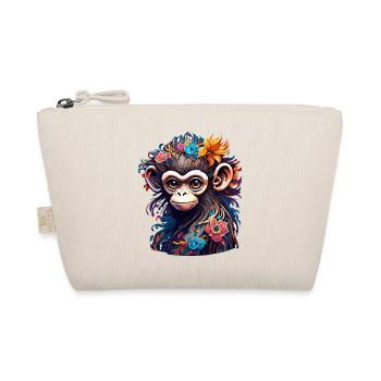 Singe mignon / Fille de singe / Mignon / noeud de cheveux - Trousse biologique - nature - Devant
