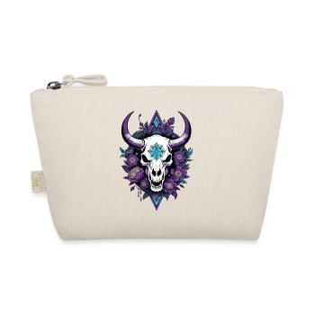 Bull Skull Feder Mandala Spirituelles Design - Bio-Täschchen - Natur - Vorne