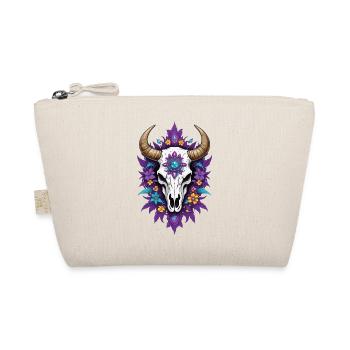 Feder Mandala Bull Skull Spirituelles Design - Bio-Täschchen - Natur - Vorne