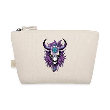 Bull Skull Feder Mandala Spirituelles Design - Bio-Täschchen - Natur - Vorne