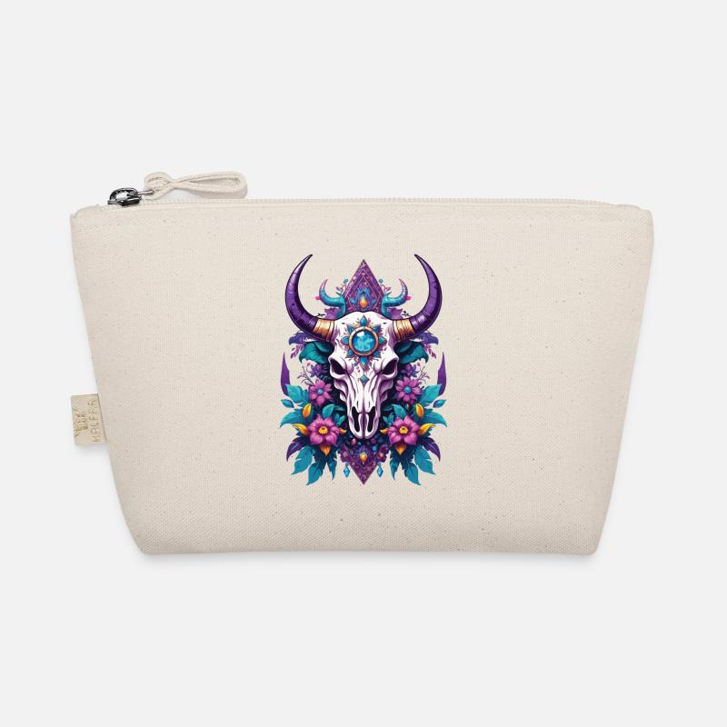 Mandala de plume de crâne de taureau Trousse biologique