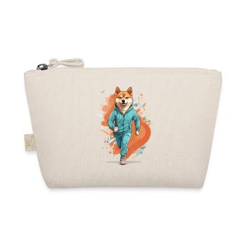 Shiba Dog Streetwear Jogging Aesthetic Style - Organic Pouch - nature - Front
